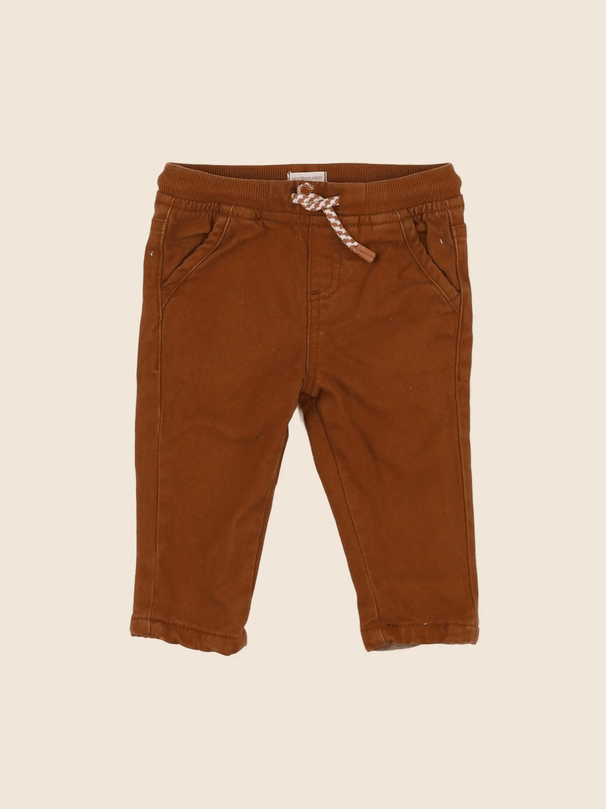 Vertbaudet - pantalon marron - 9 mois
