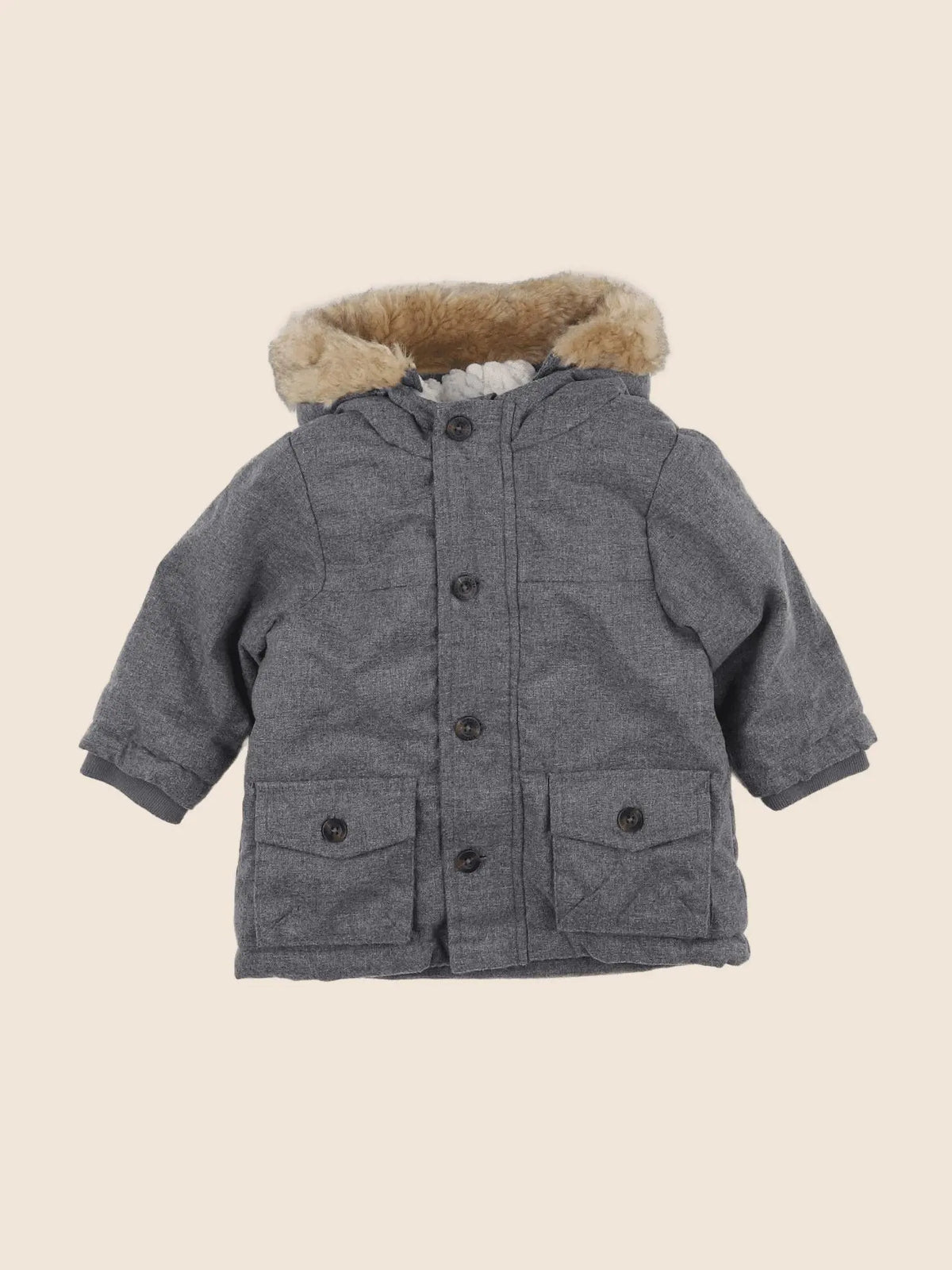 Vertbaudet - parka gris - 6 mois