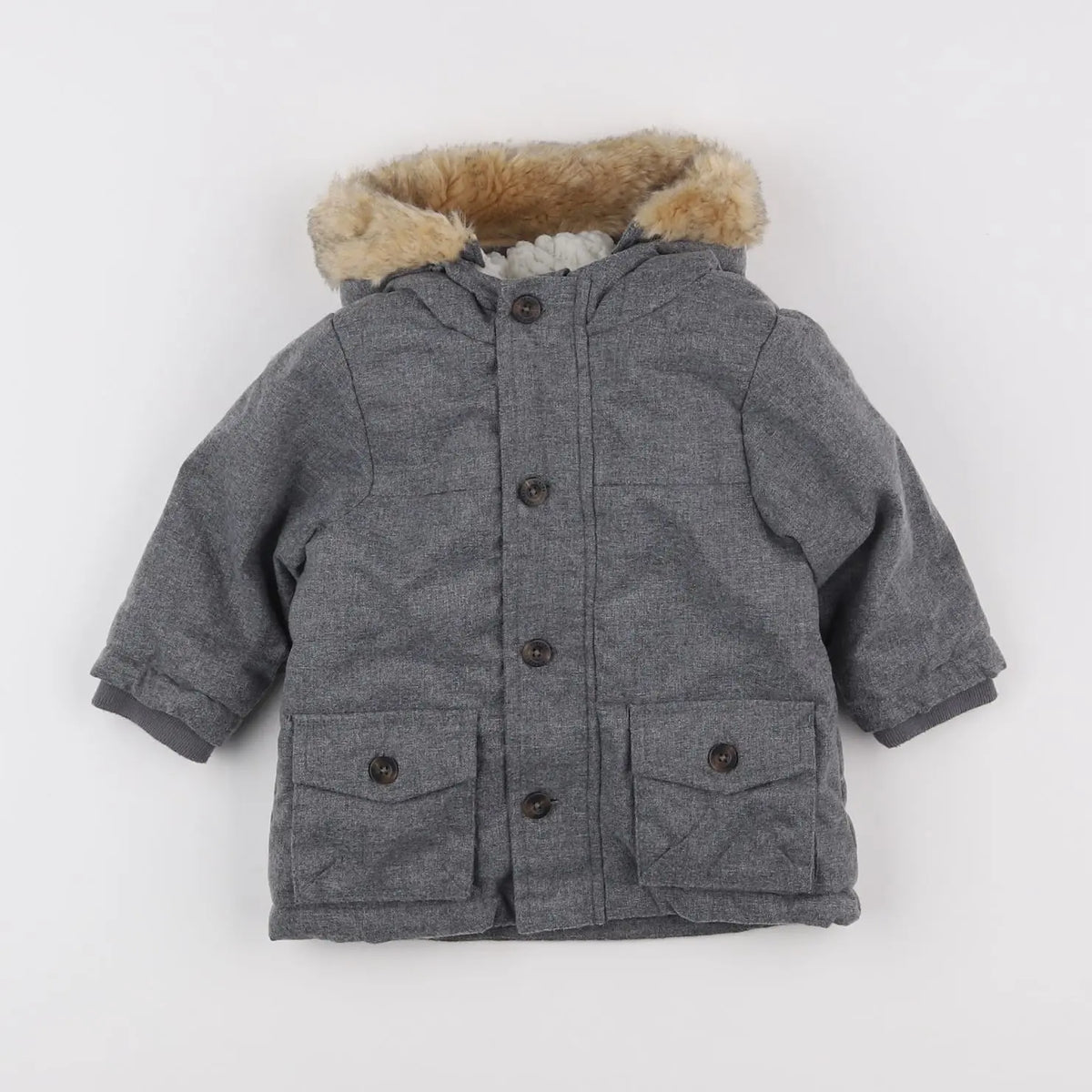 Vertbaudet - parka gris - 6 mois