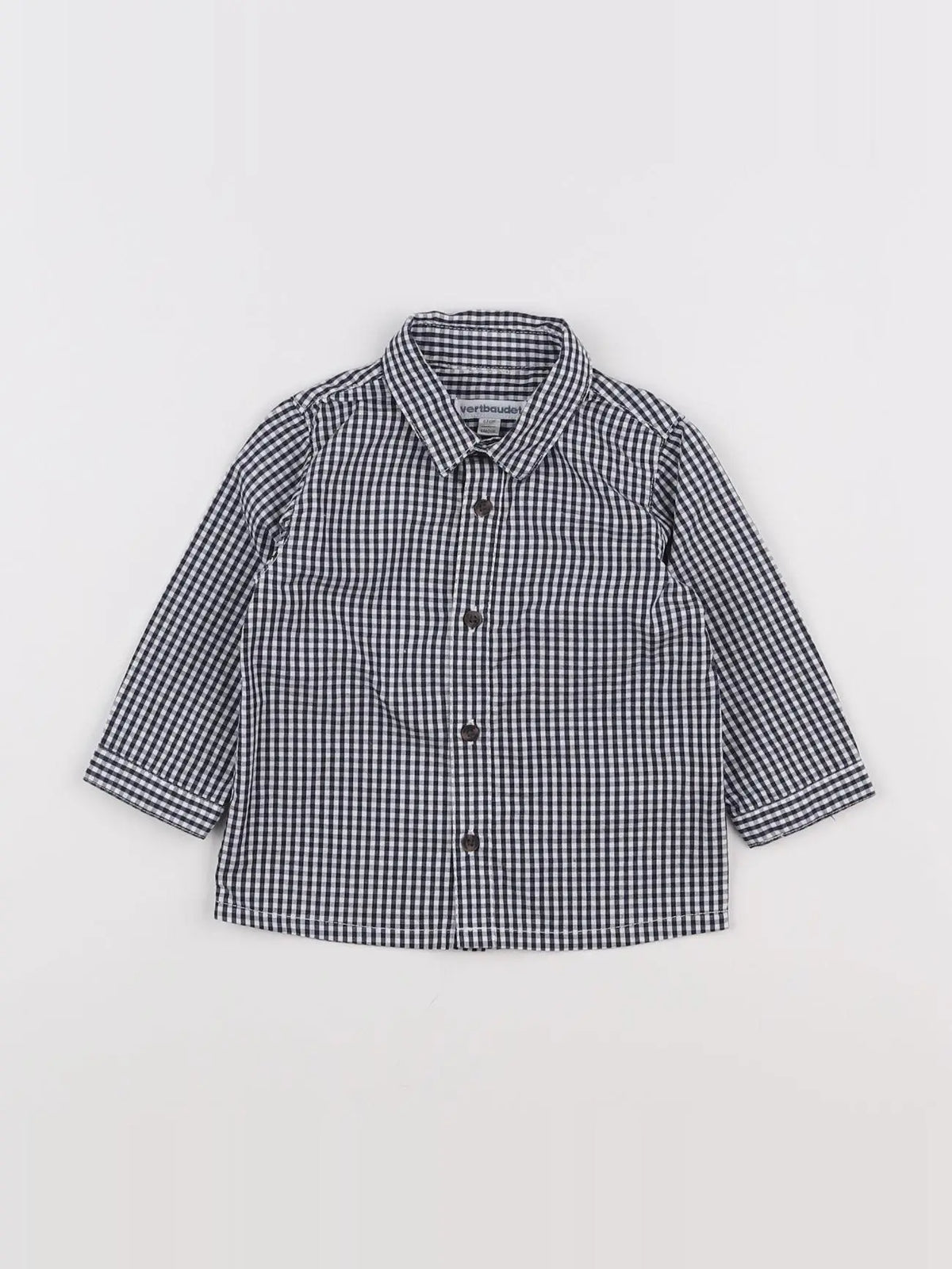 Vertbaudet - chemise bleu, blanc - 6 mois