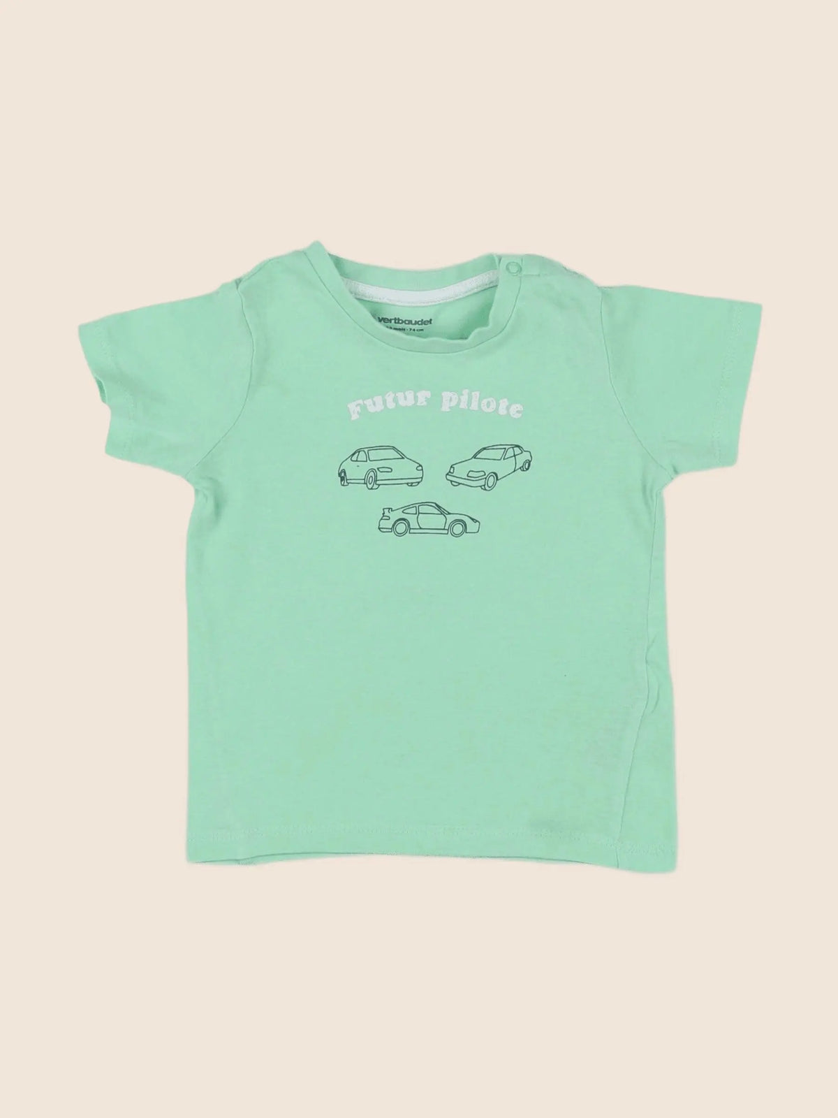 Vertbaudet - tee-shirt vert - 12 mois