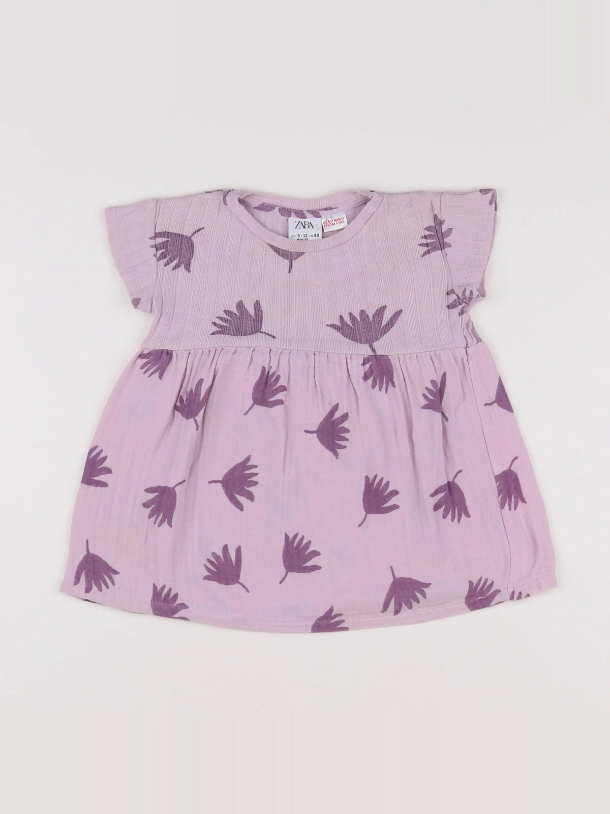 Zara - robe violet - 9/12 mois