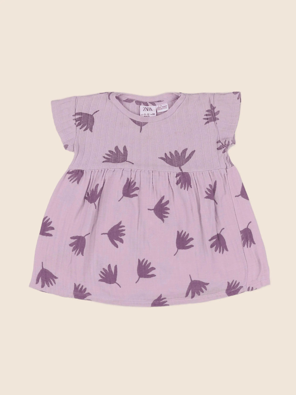 Zara - robe violet - 9/12 mois