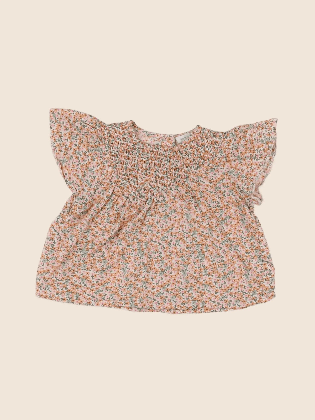 Vertbaudet - blouse orange, vert - 6 mois