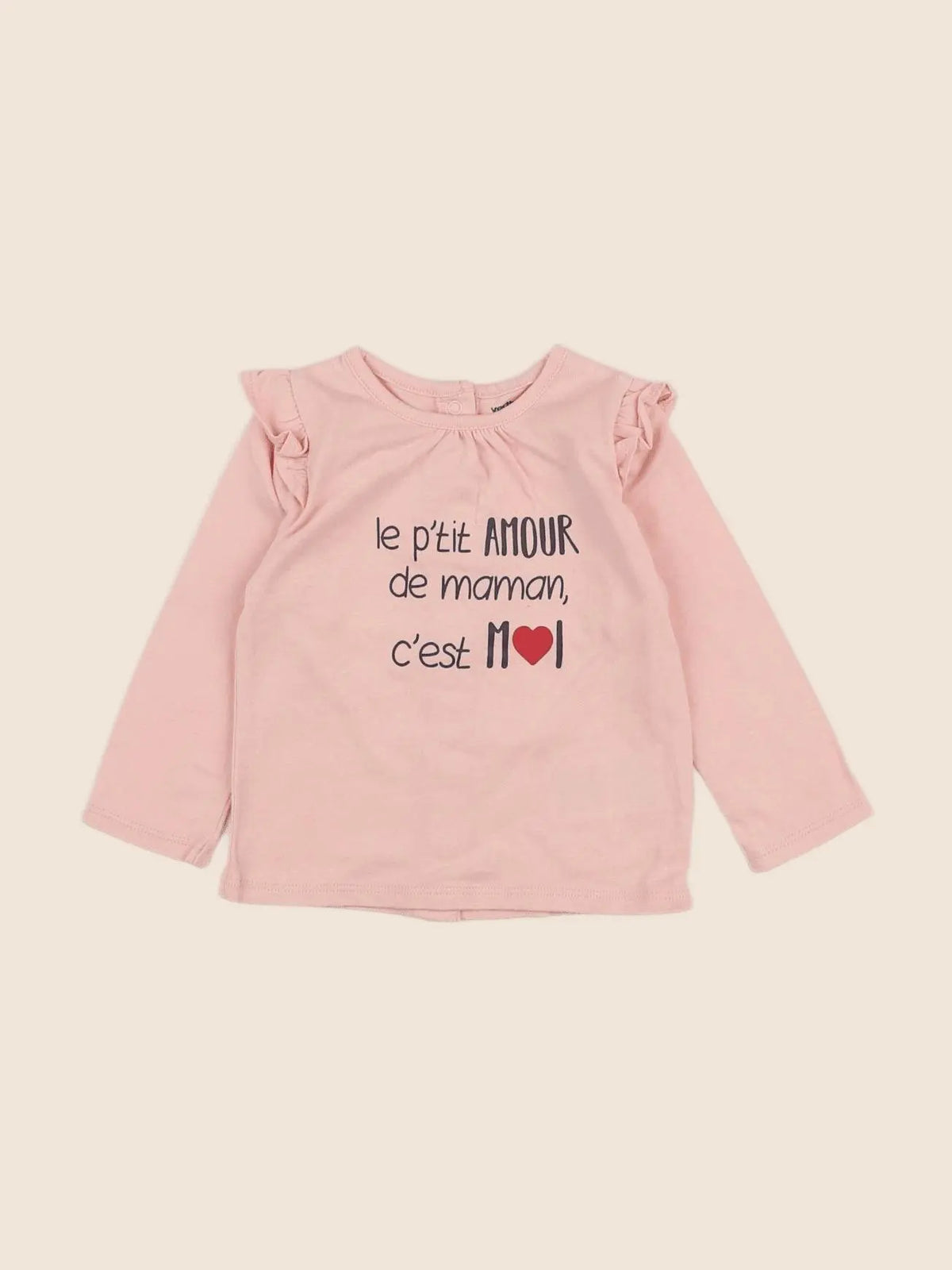 Vertbaudet - tee-shirt rose - 9 mois
