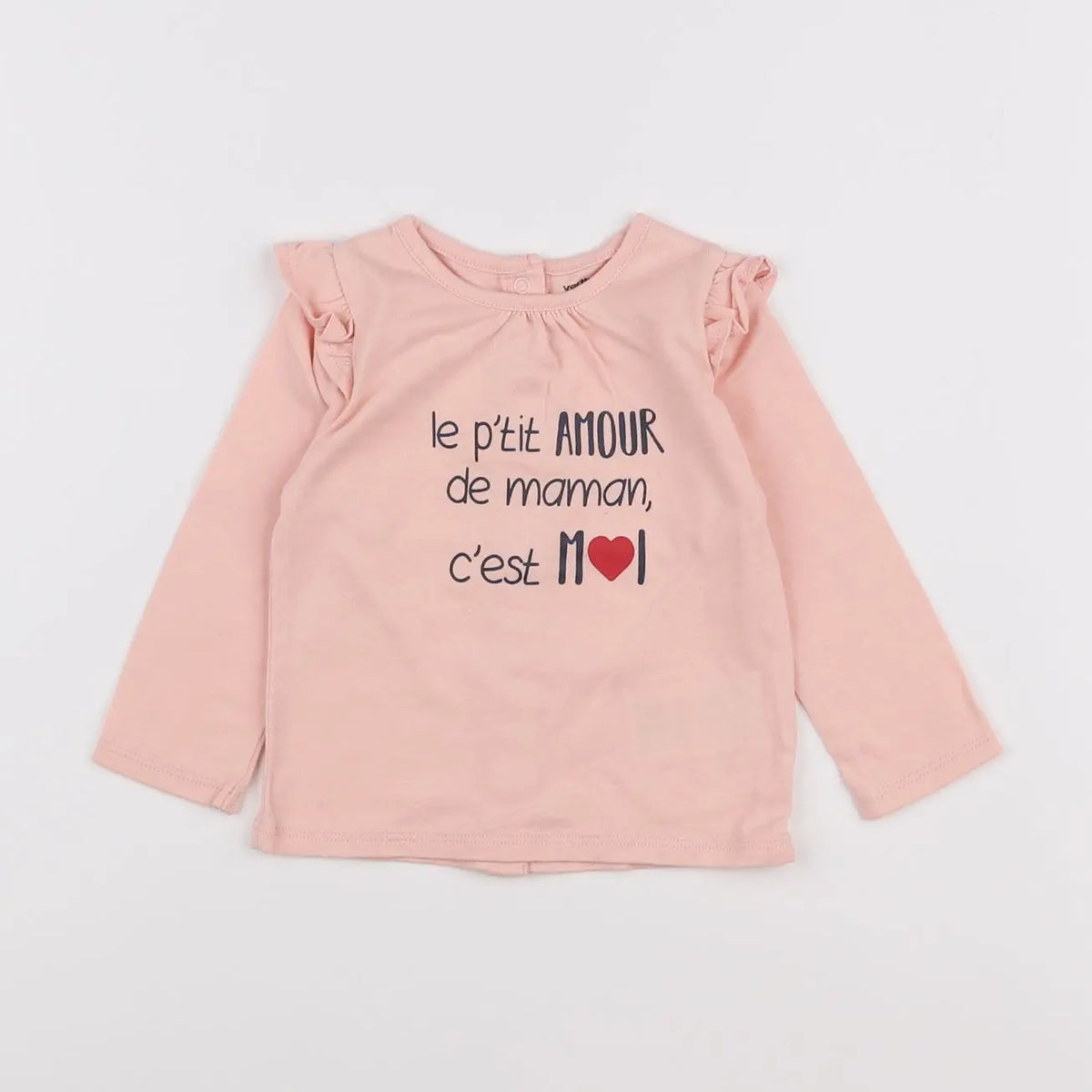Vertbaudet - tee-shirt rose - 9 mois