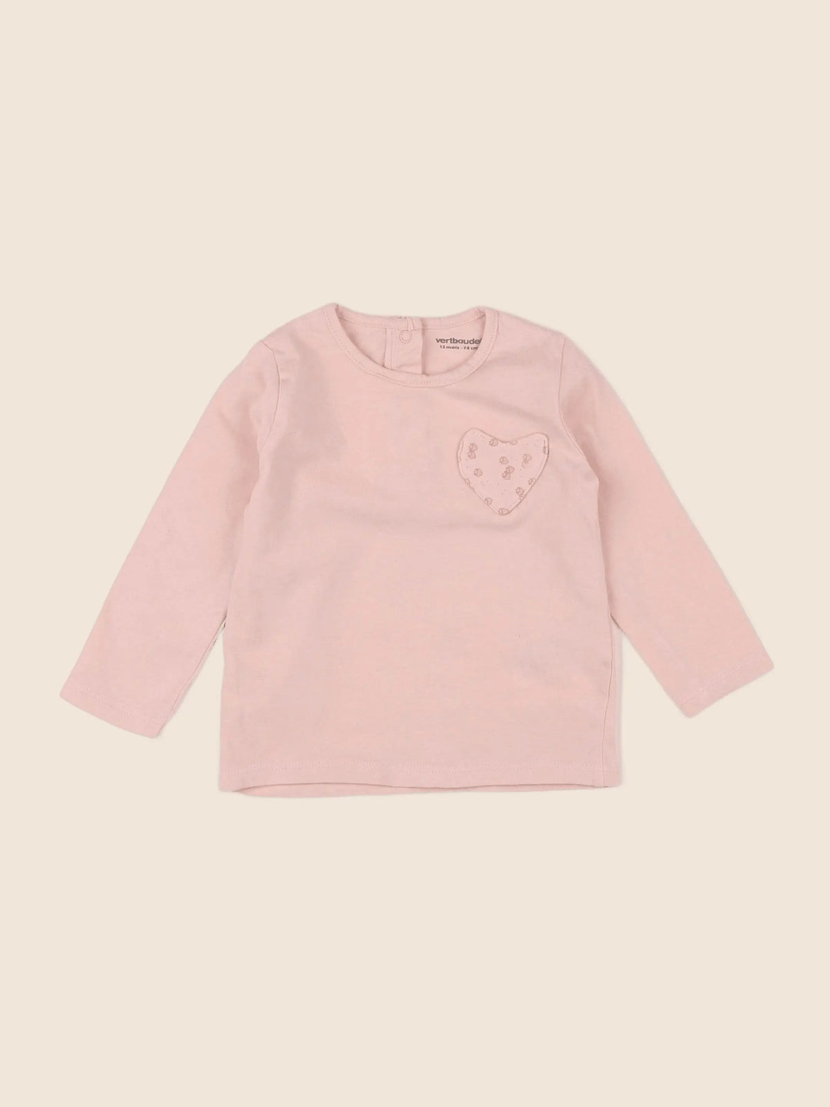 Vertbaudet - tee-shirt rose - 12 mois