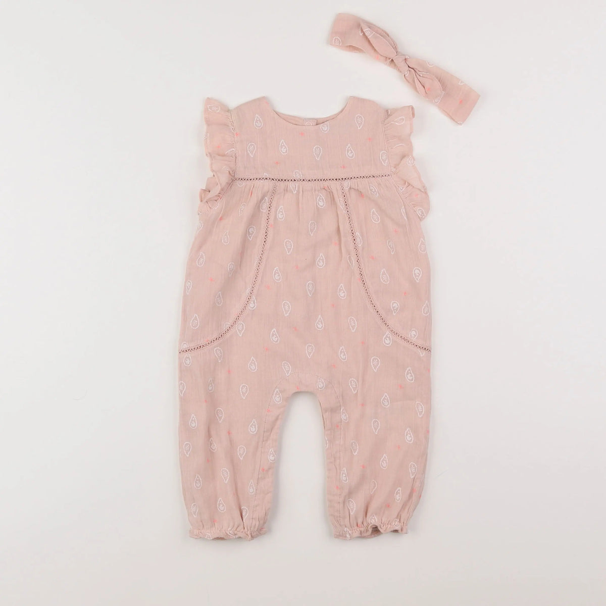 Vertbaudet - salopette rose - 6 mois