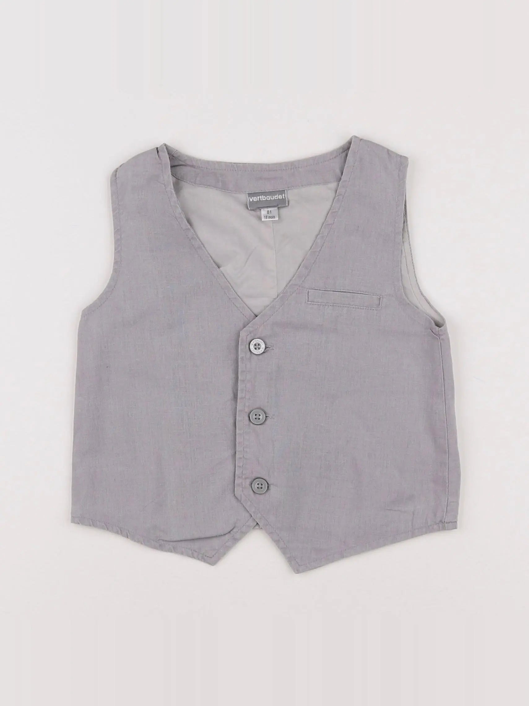 Vertbaudet - gilet gris - 18 mois