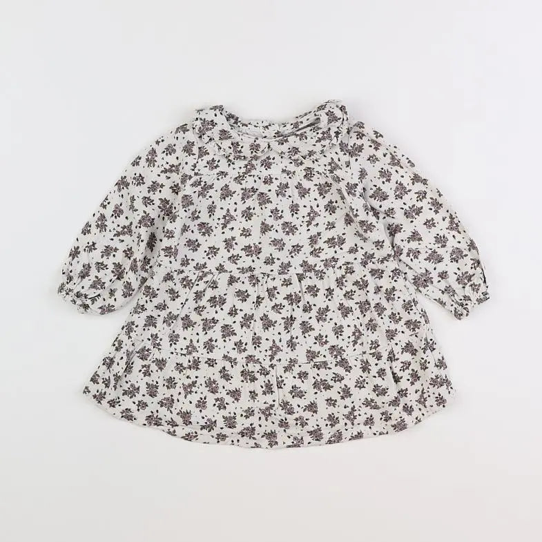 Vertbaudet - robe beige, multicolore - 12 mois