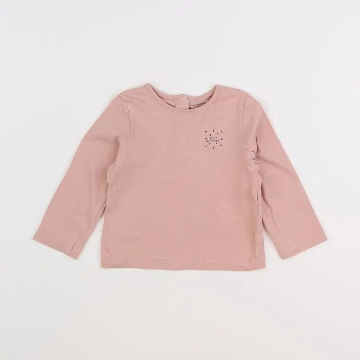 Vertbaudet - tee-shirt rose - 12 mois