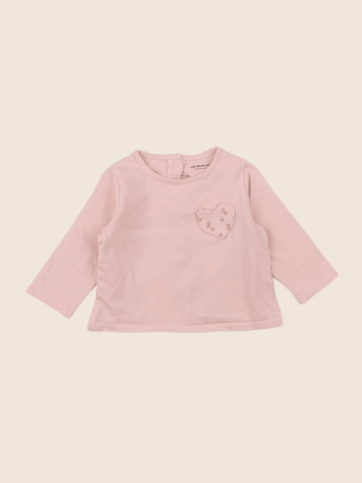 Vertbaudet - tee-shirt rose - 6 mois