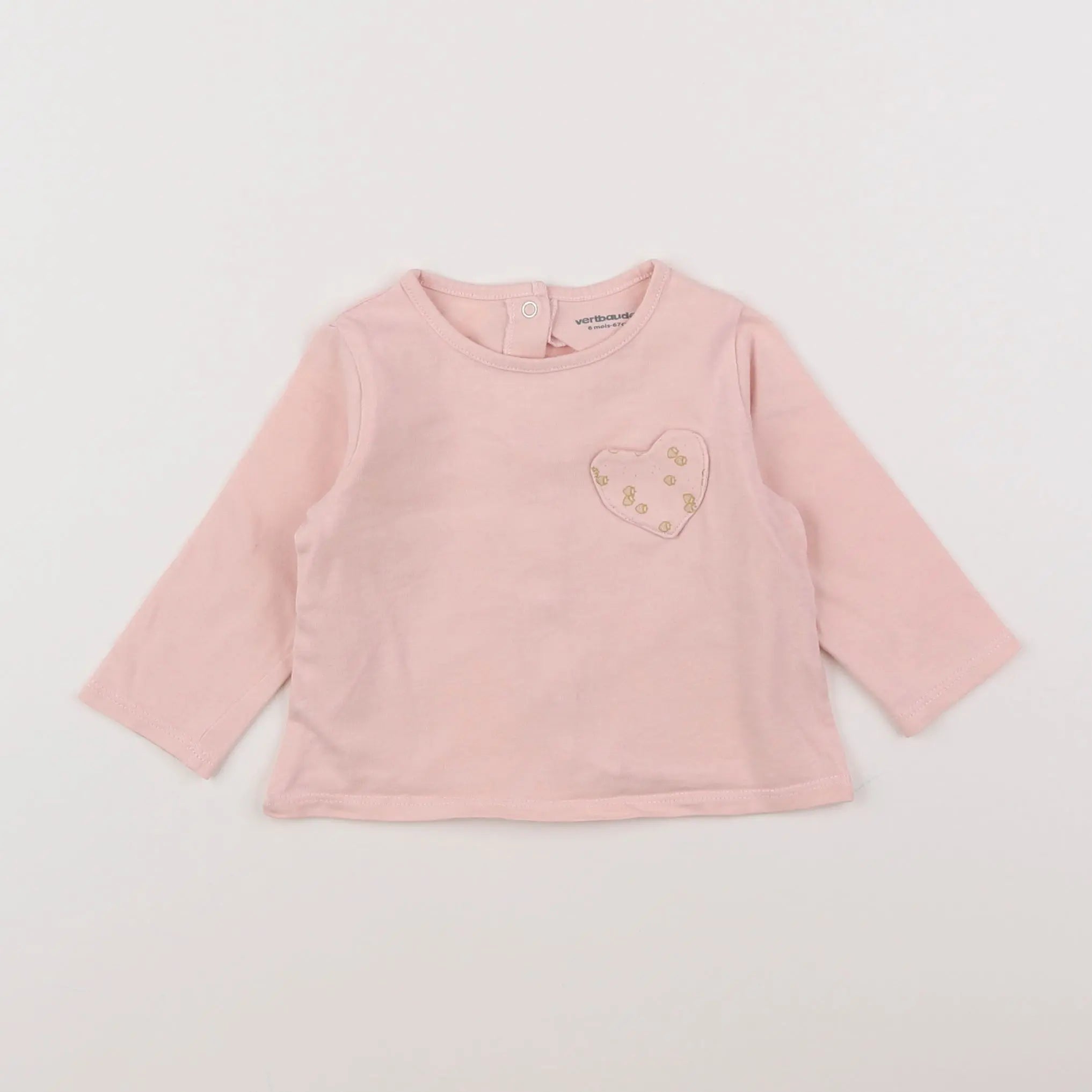 Vertbaudet - tee-shirt rose - 6 mois