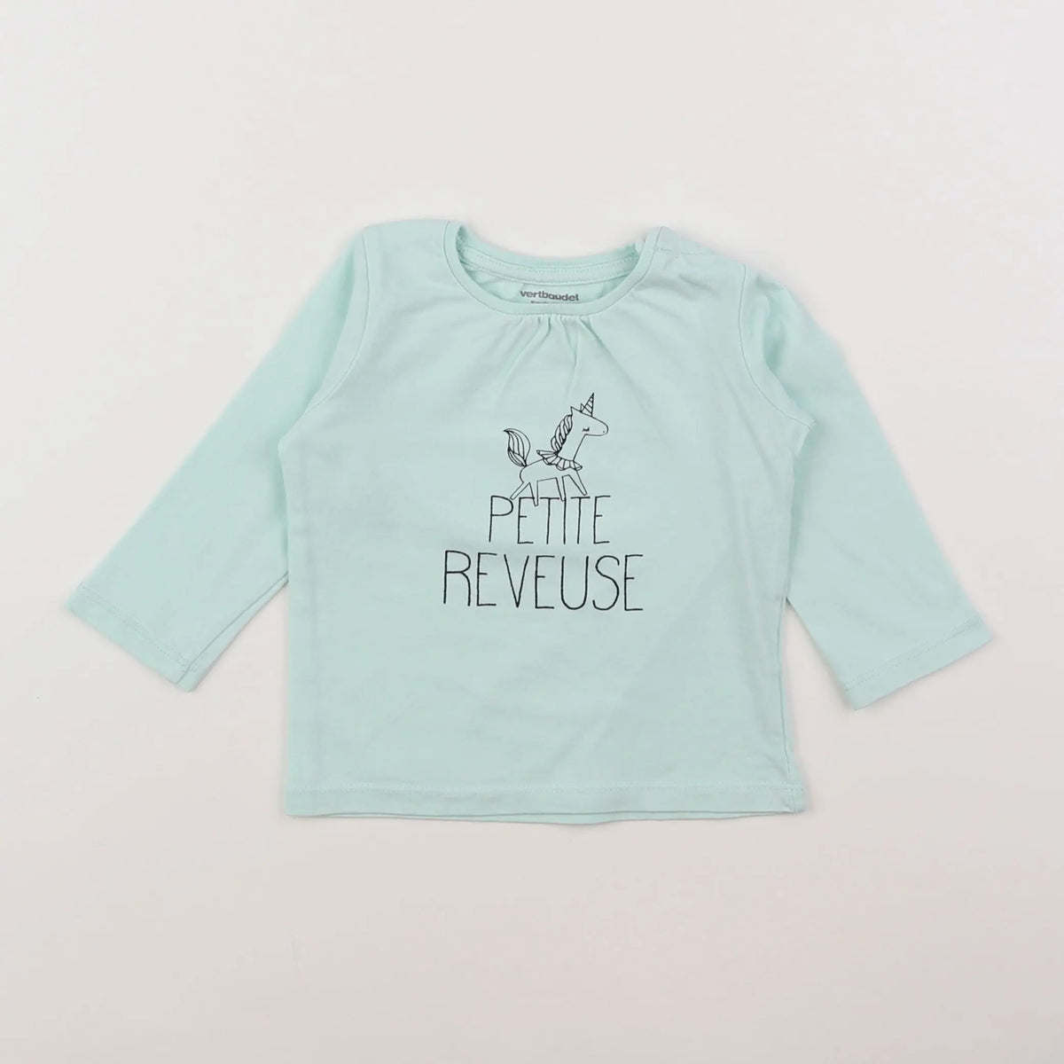 Vertbaudet - tee-shirt bleu - 9 mois