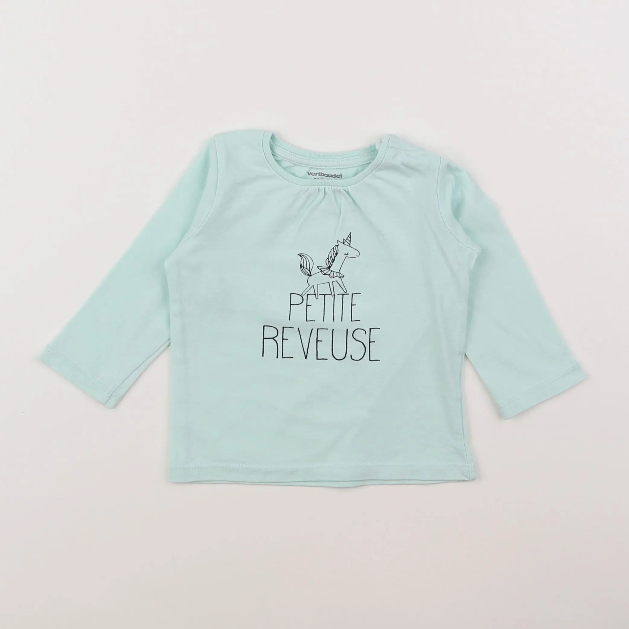 Vertbaudet - tee-shirt bleu - 9 mois