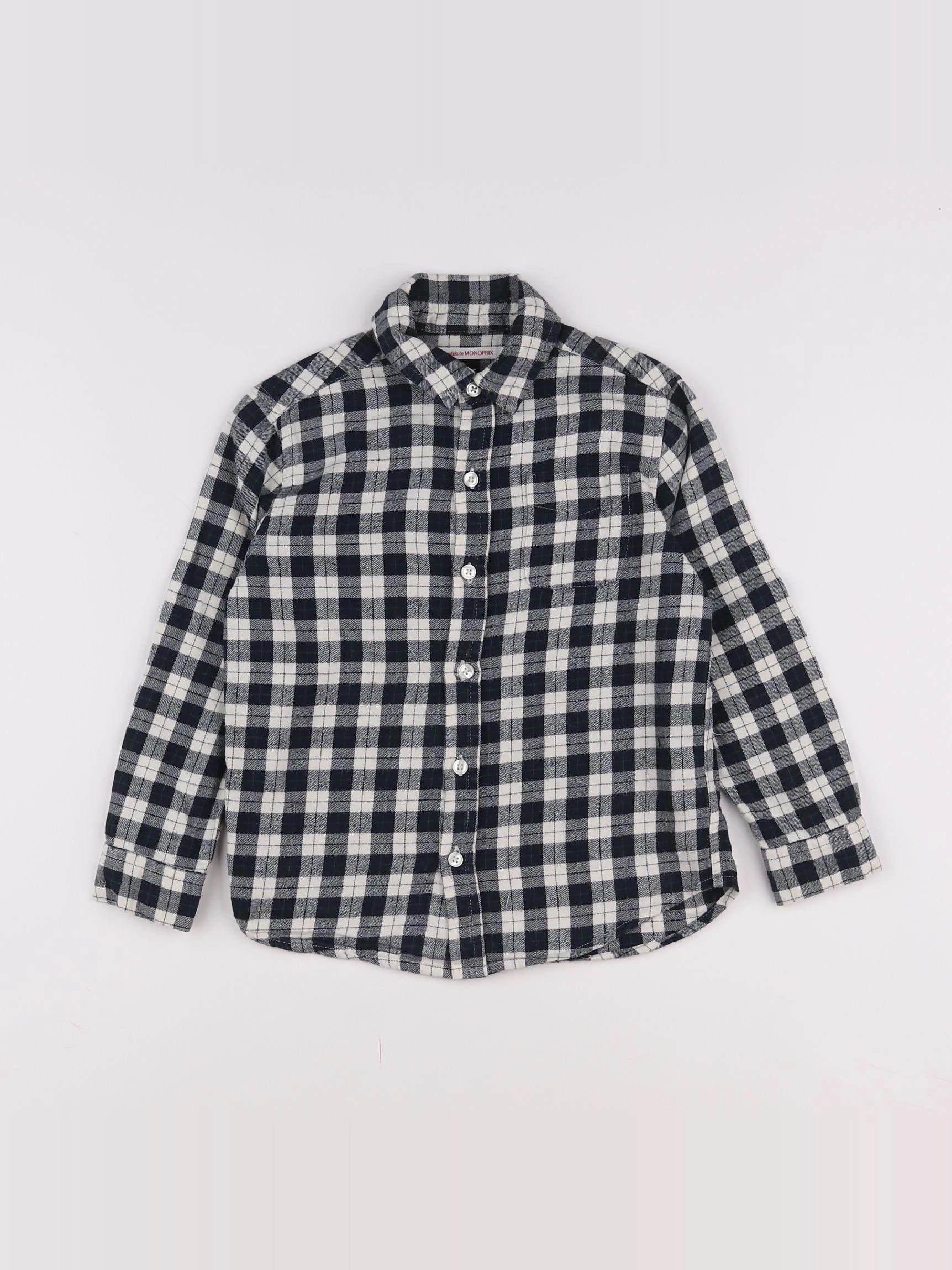 Monoprix - chemise blanc, noir - 4 ans