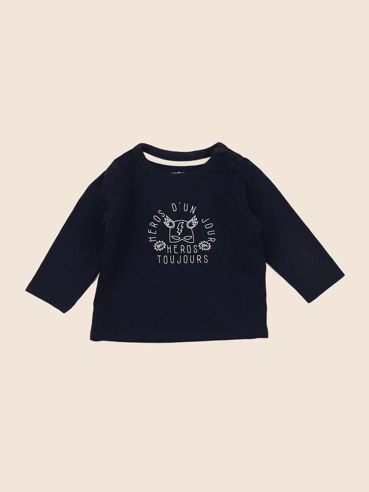 Vertbaudet - tee-shirt bleu - 3 mois