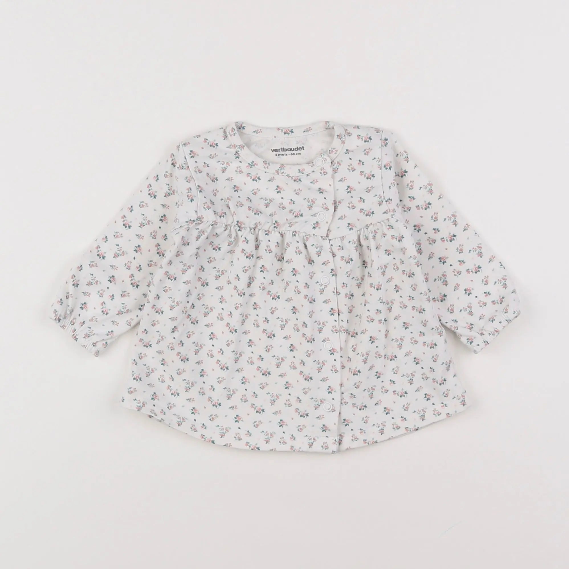 Vertbaudet - tee-shirt blanc - 3 mois