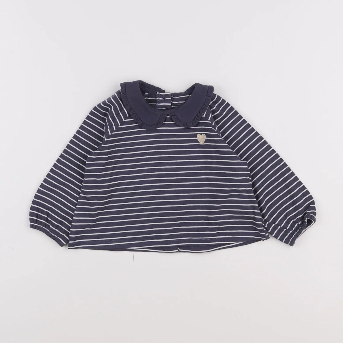 Vertbaudet - tee-shirt bleu, blanc - 12 mois