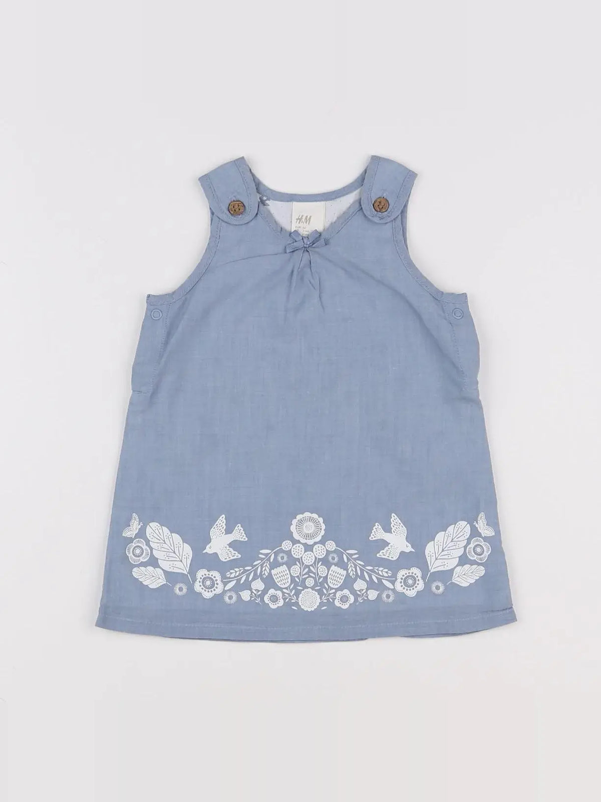 H&M - robe bleu - 3 mois