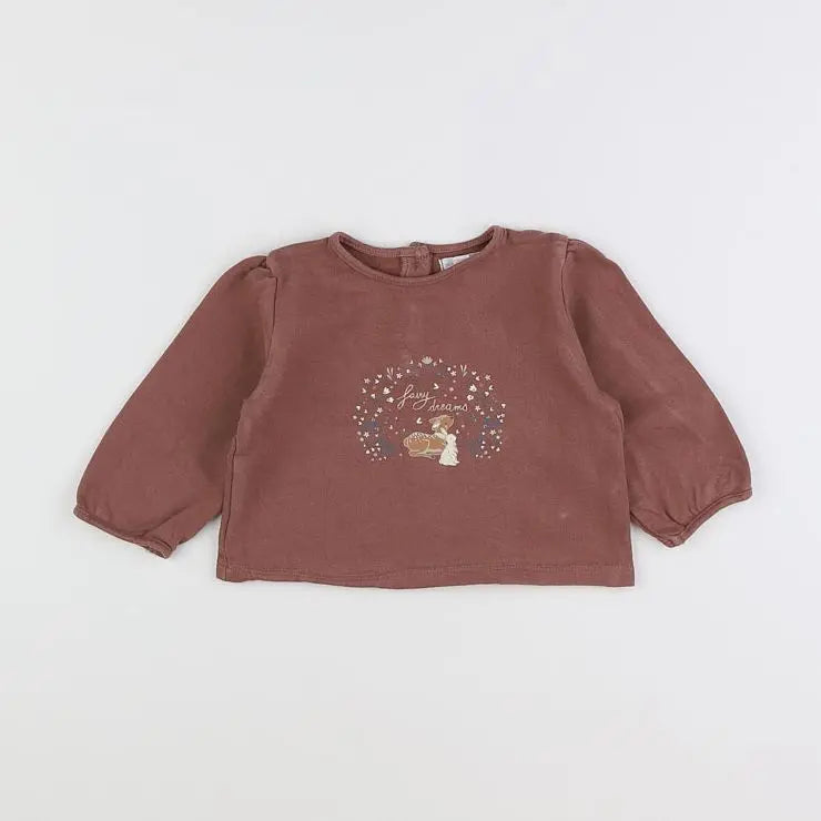 Vertbaudet - sweat rose - 6 mois