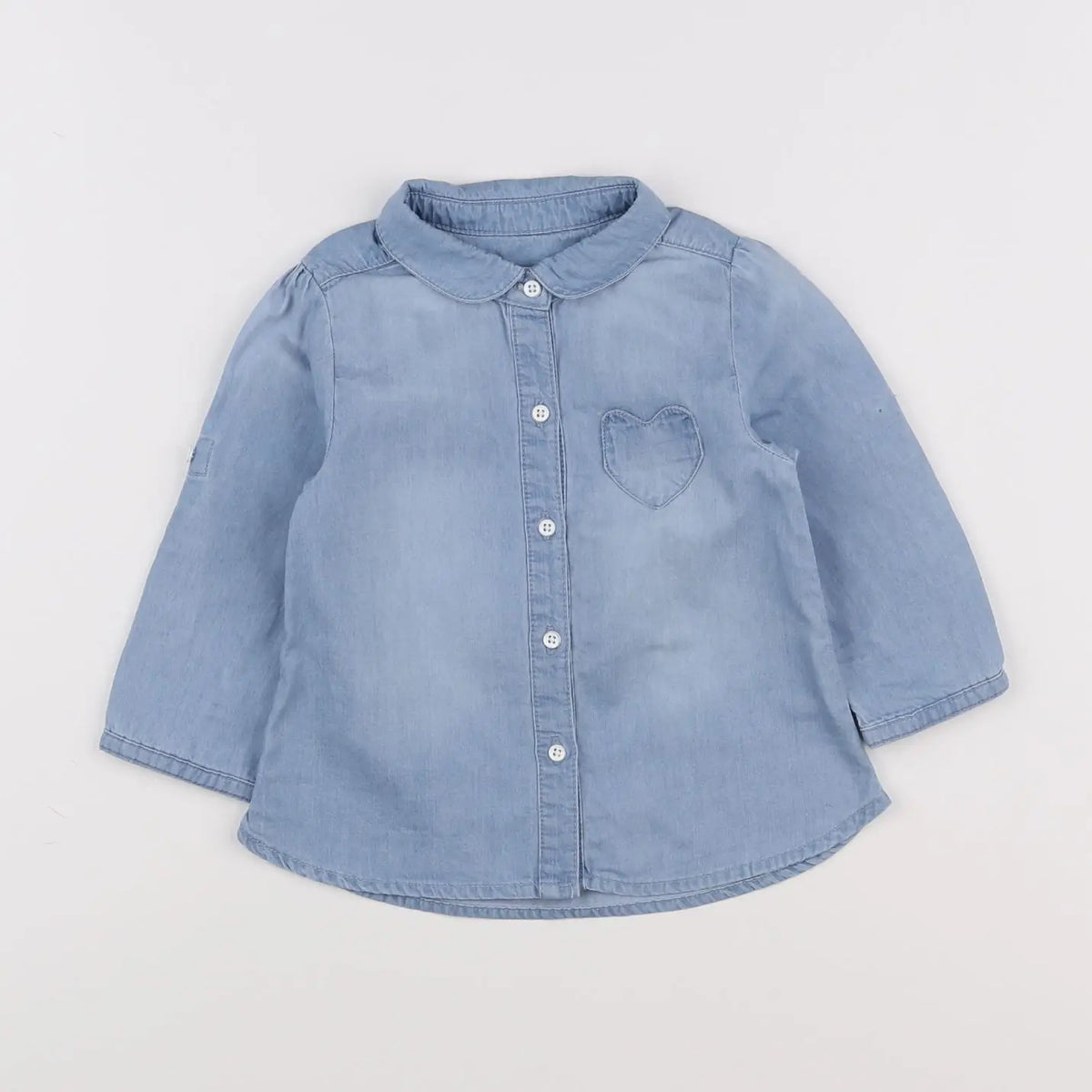 Vertbaudet - chemise bleu - 12 mois