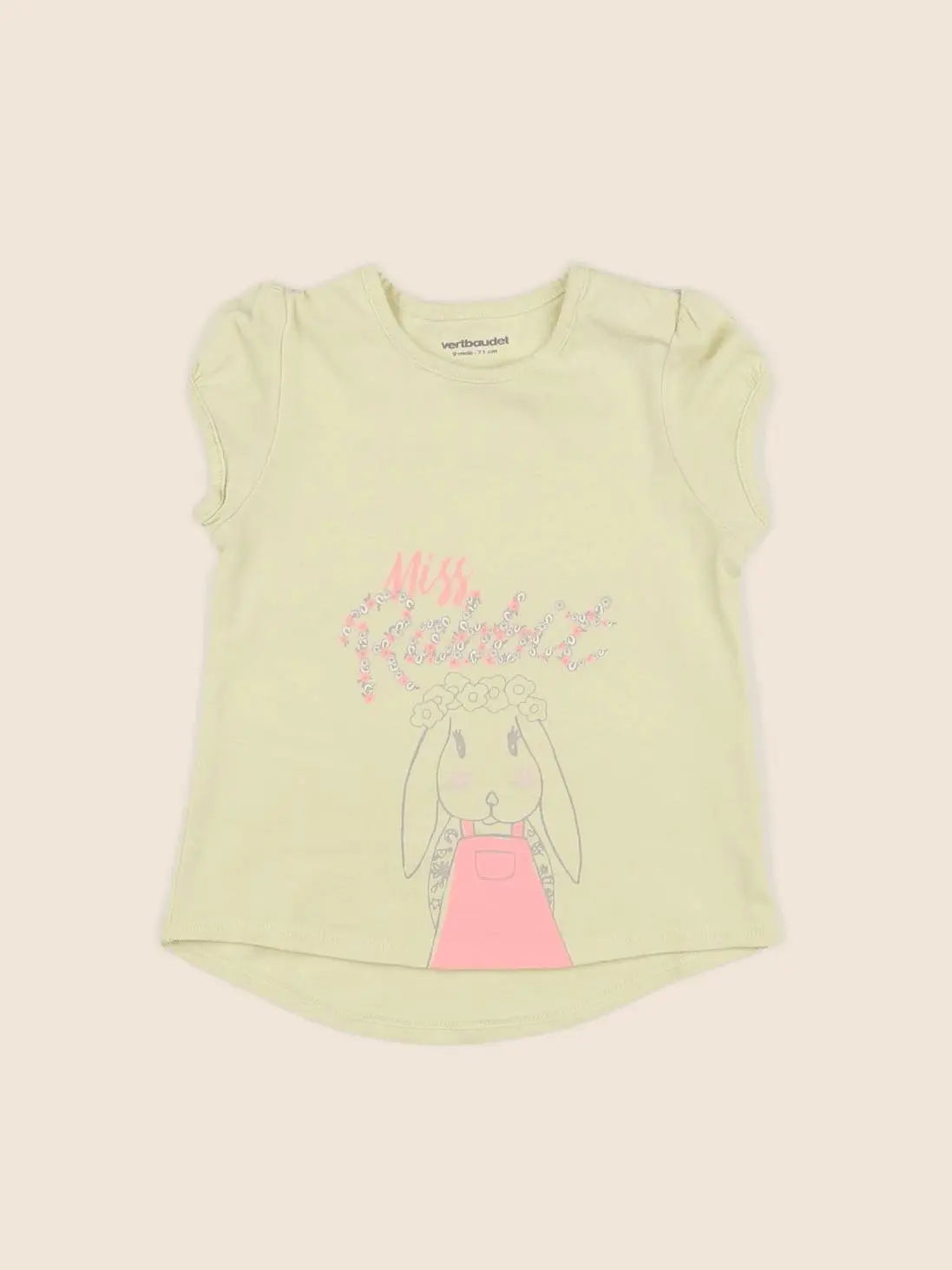 Vertbaudet - tee-shirt jaune - 9 mois