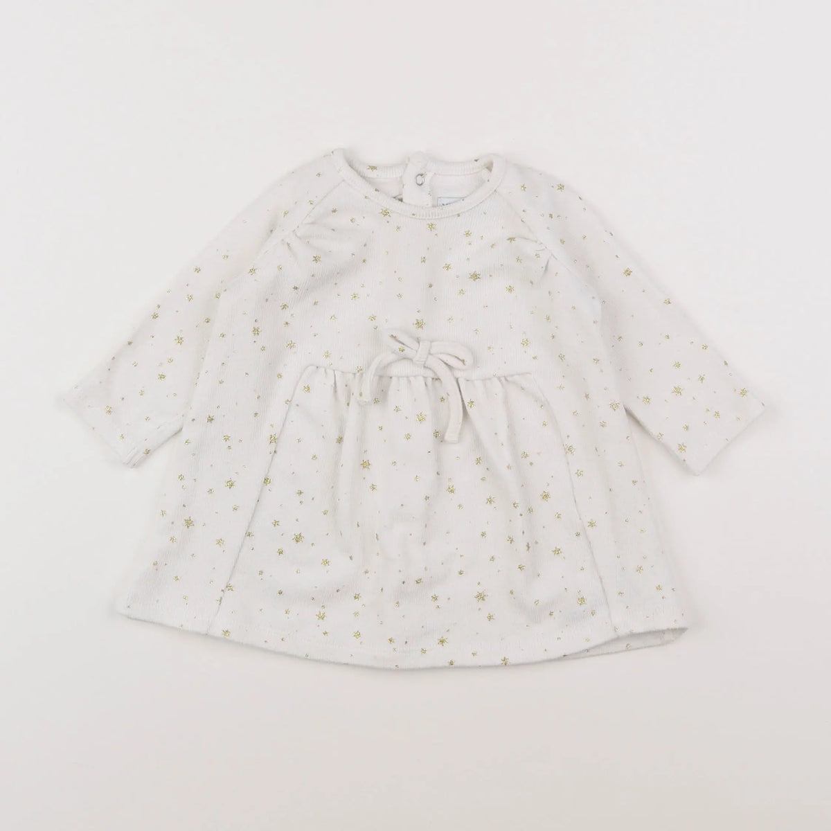 Vertbaudet - robe blanc, or - 6 mois