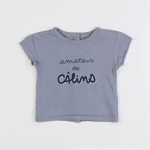 Vertbaudet - tee-shirt bleu - 3 mois