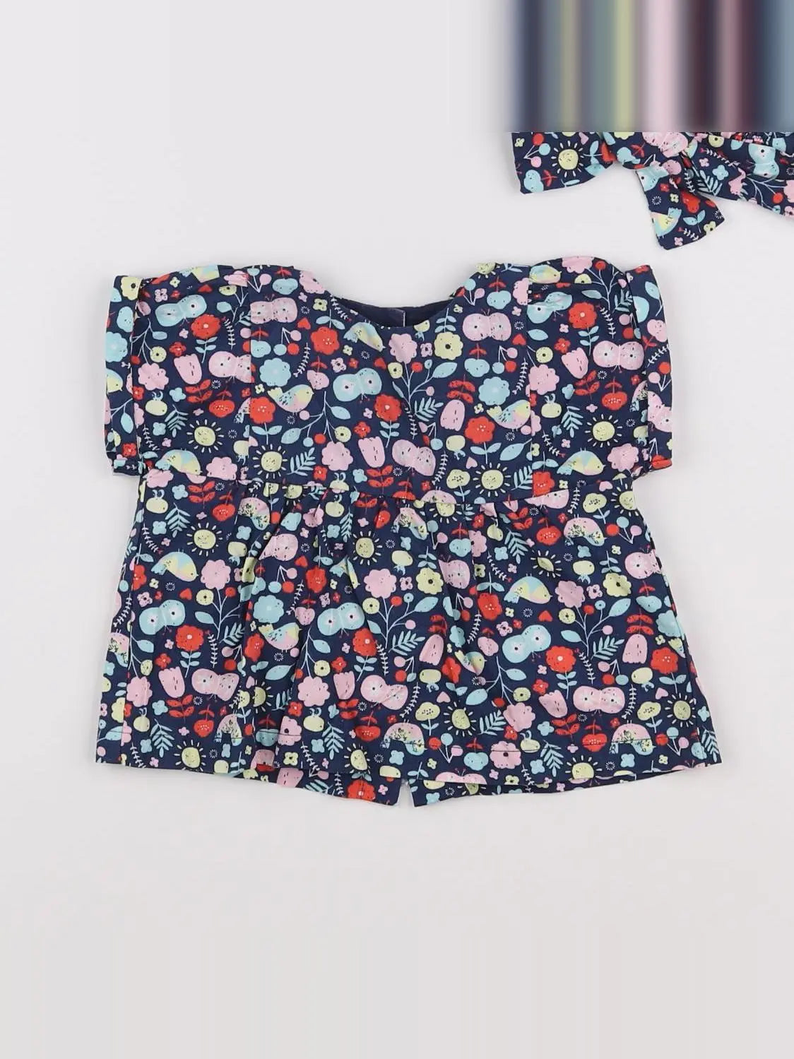 Vertbaudet - blouse bleu, multicolore - 9 mois