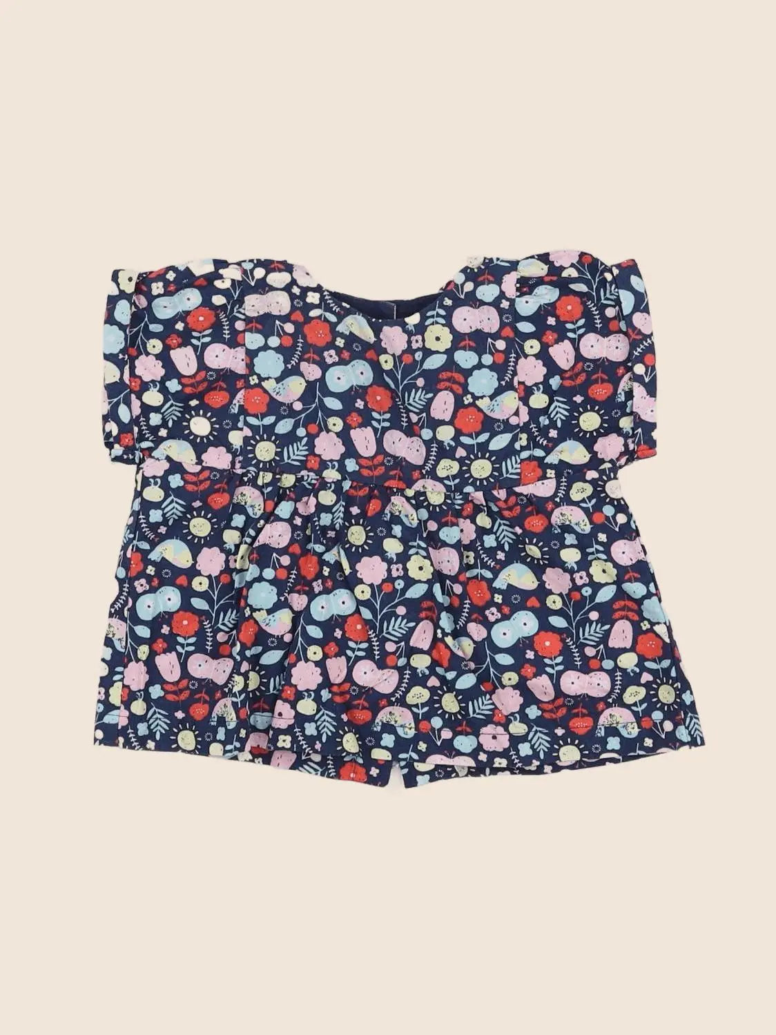Vertbaudet - blouse bleu, multicolore - 9 mois