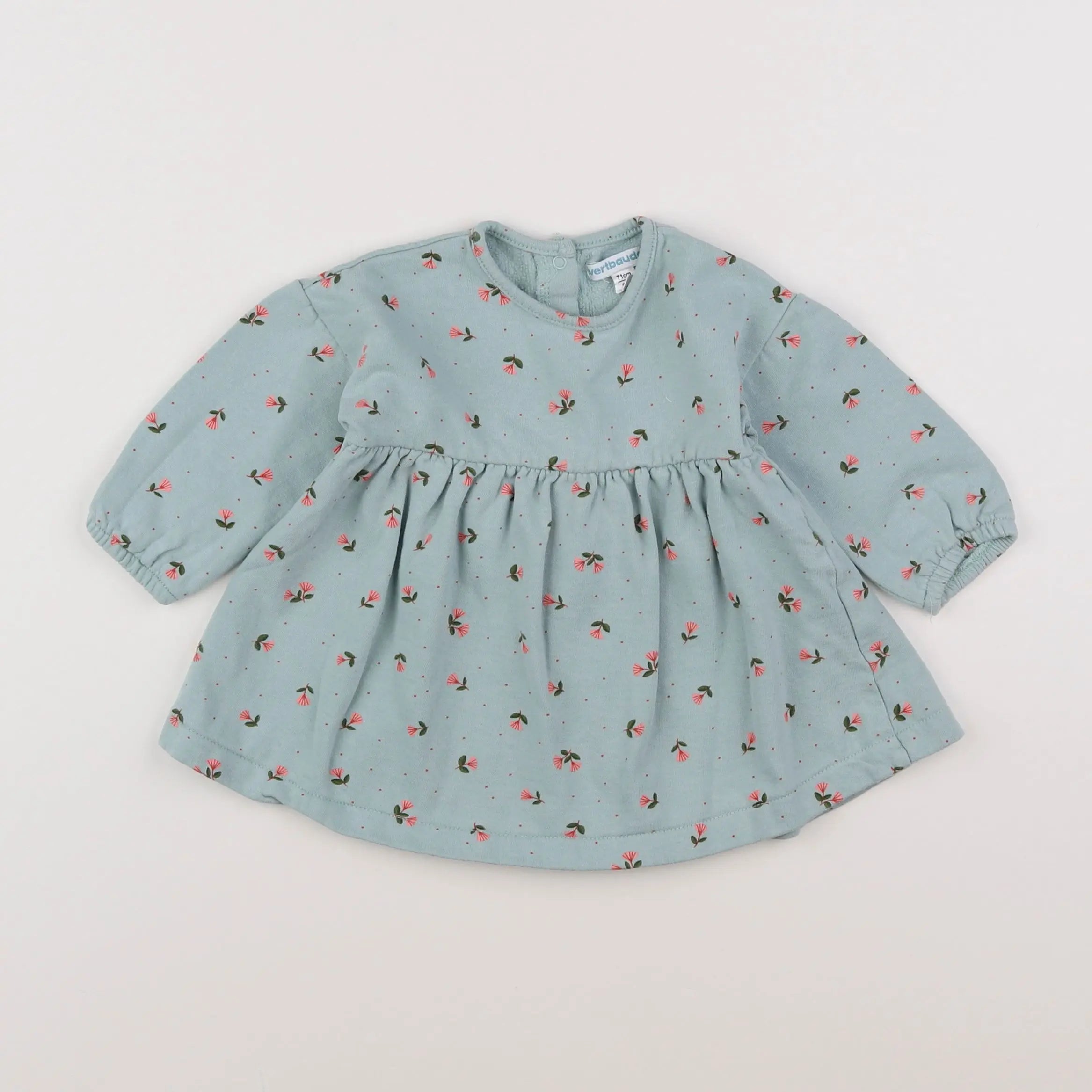 Vertbaudet - robe vert - 9 mois