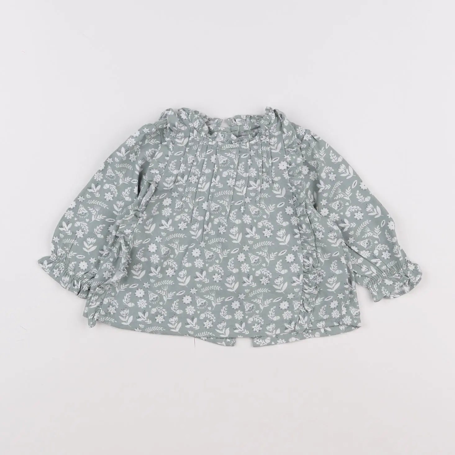 Vertbaudet - blouse vert - 6 mois