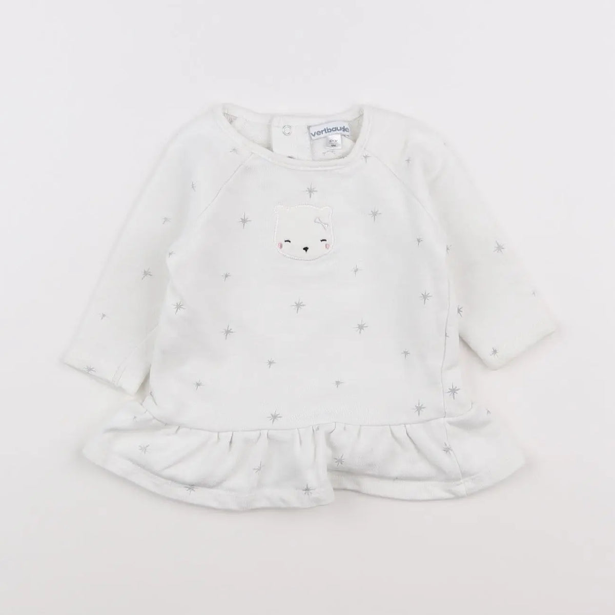 Vertbaudet - sweat blanc - 6 mois