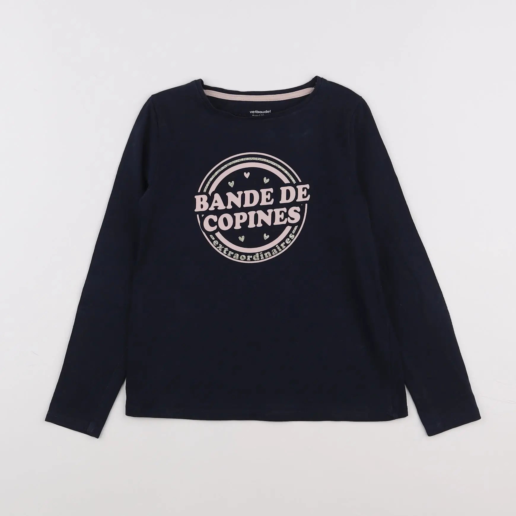 Vertbaudet - tee-shirt bleu, or - 8 ans