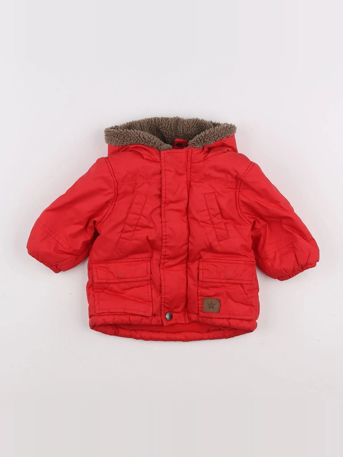 Vertbaudet - parka rouge - 9 mois