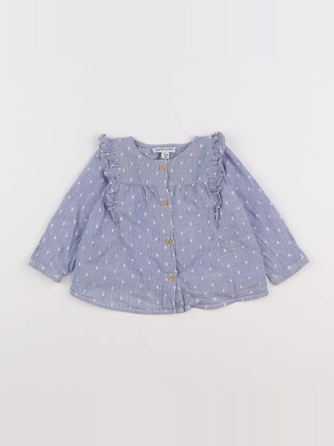Vertbaudet - blouse bleu - 6 mois