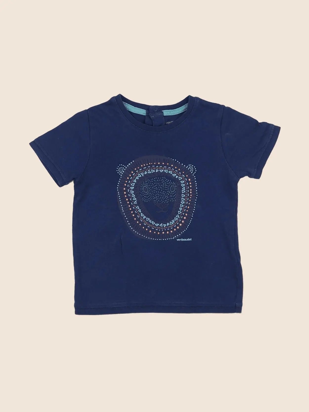 Vertbaudet - tee-shirt bleu - 12 mois