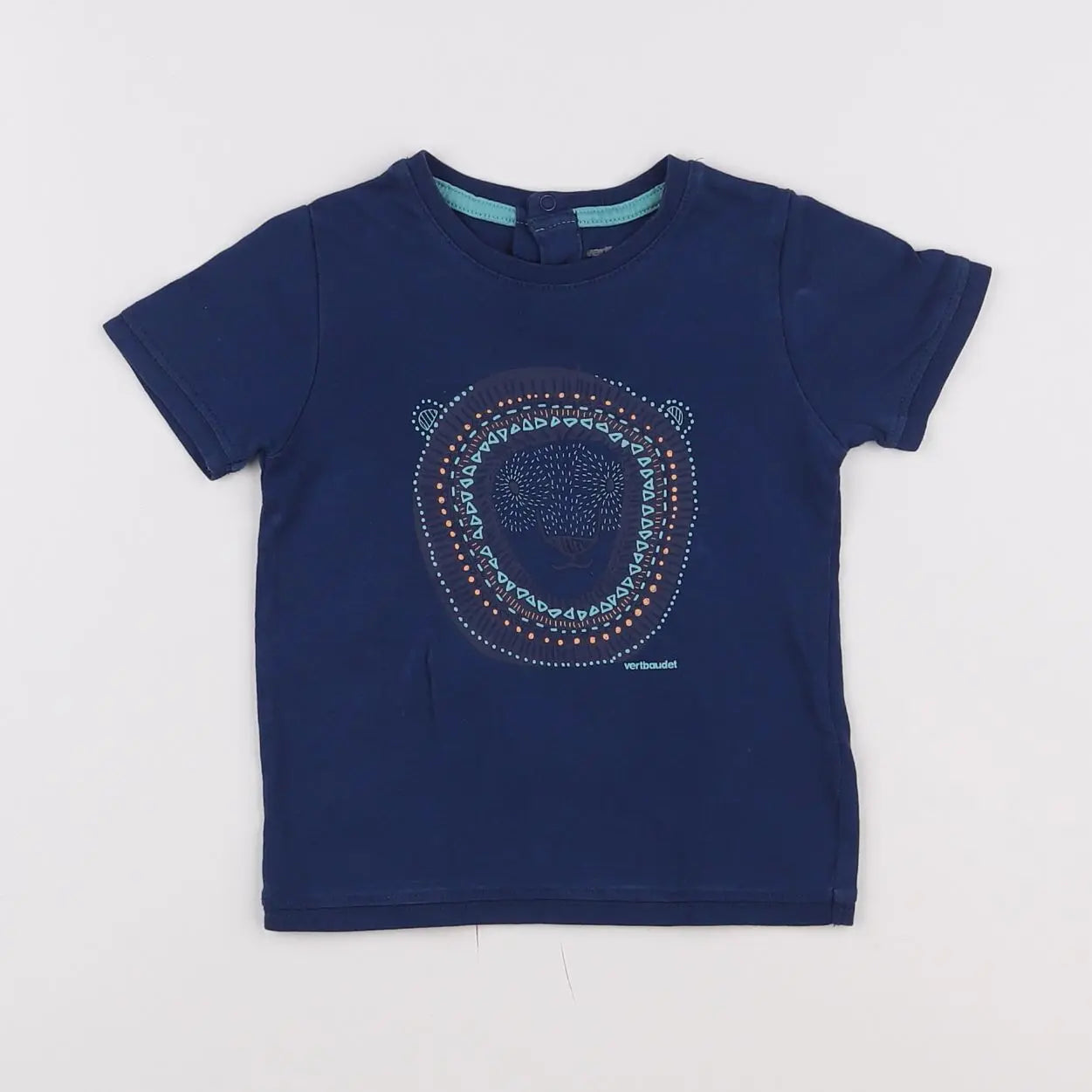 Vertbaudet - tee-shirt bleu - 12 mois
