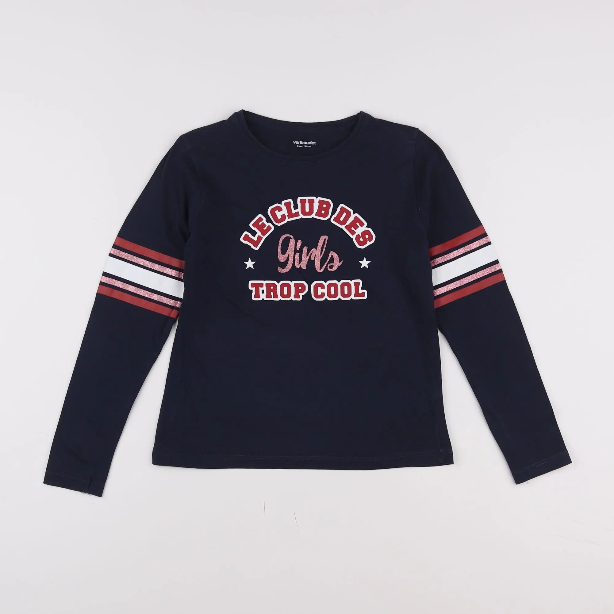 Vertbaudet - tee-shirt bleu, rouge - 8 ans
