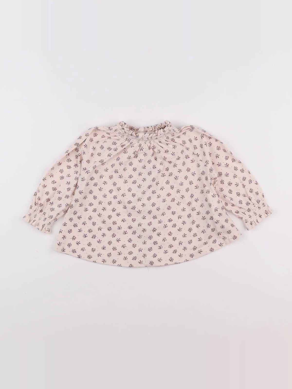 Vertbaudet - blouse beige, rose - 12 mois