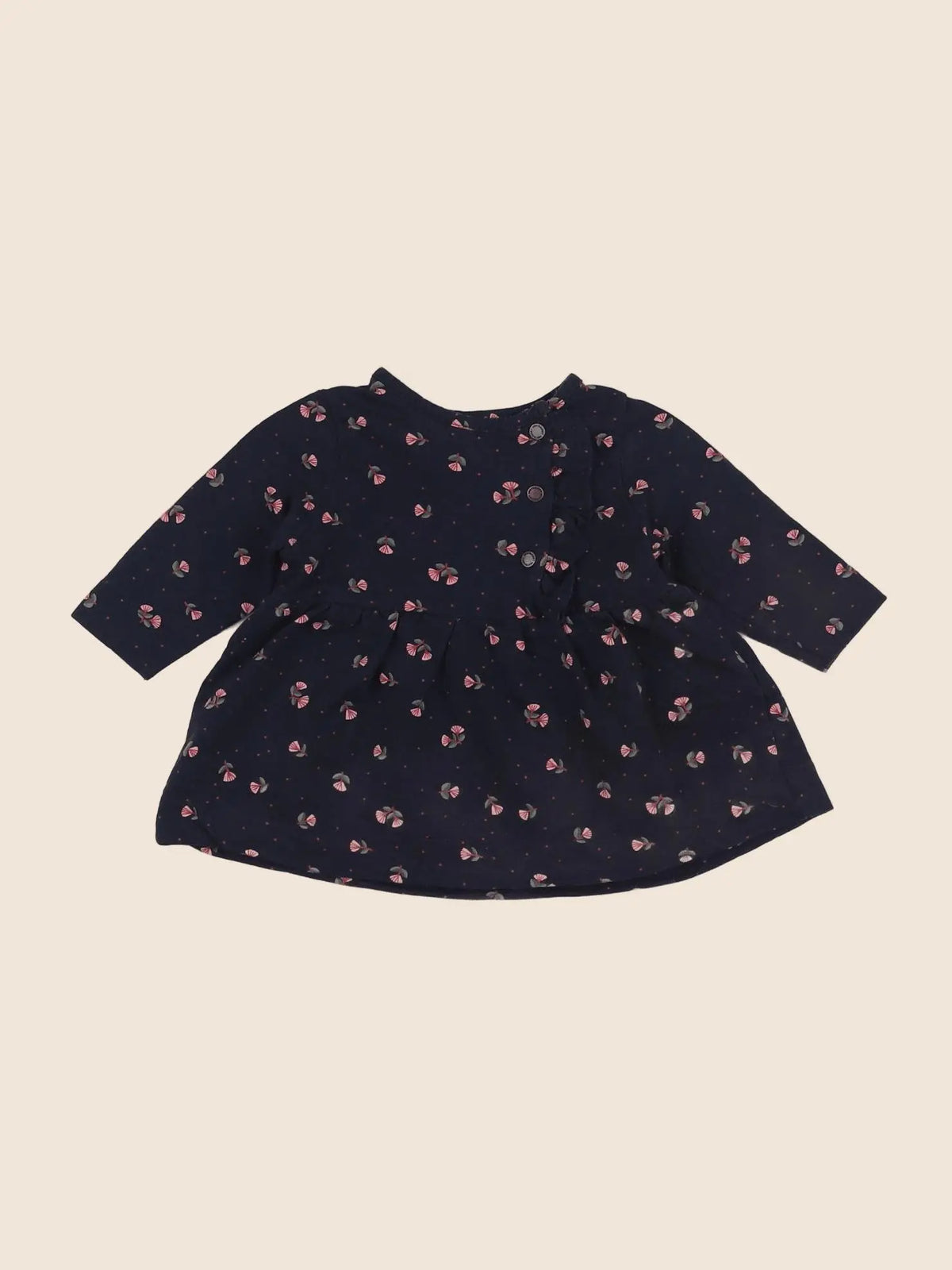 Vertbaudet - robe bleu, rose - 3 mois