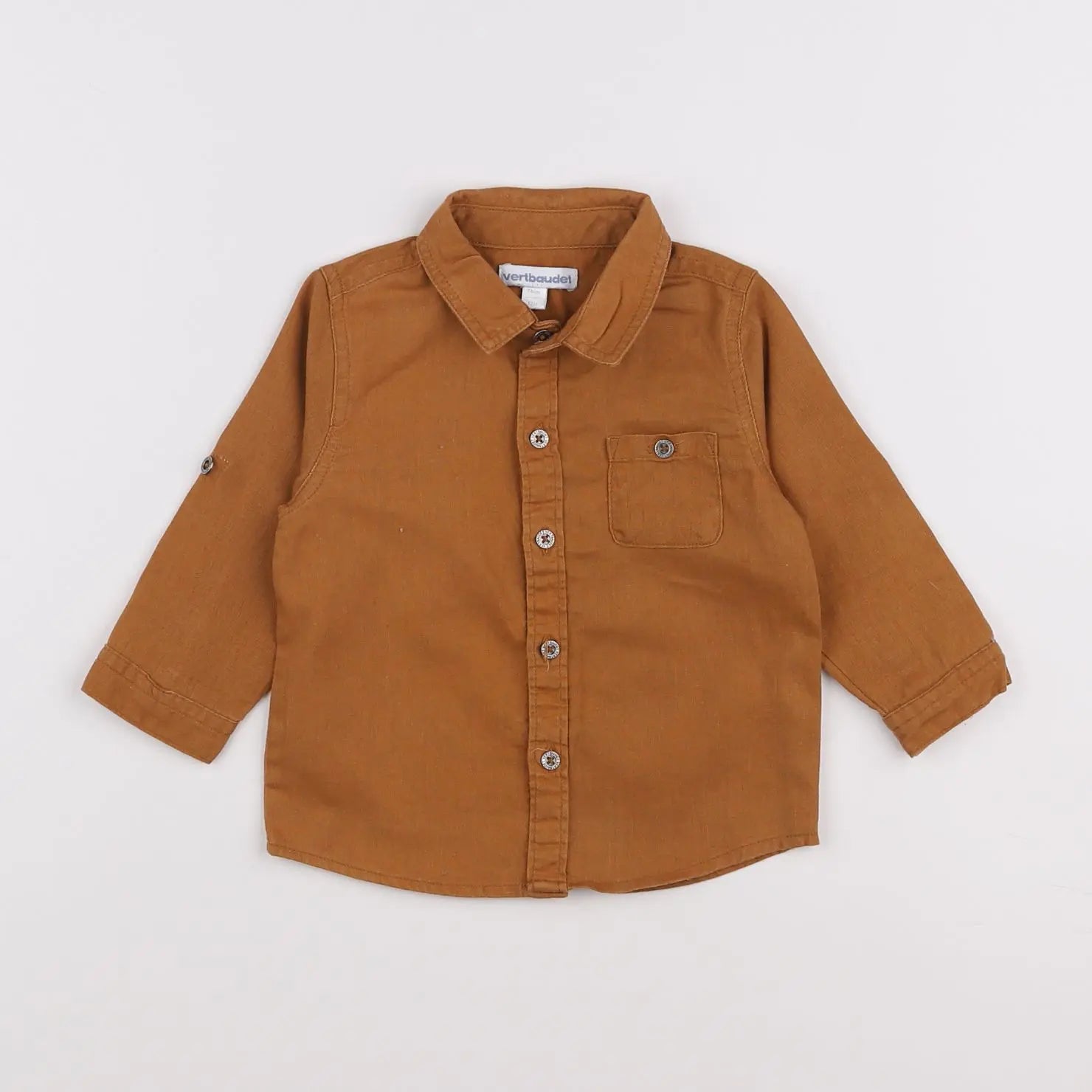 Vertbaudet - chemise marron - 12 mois