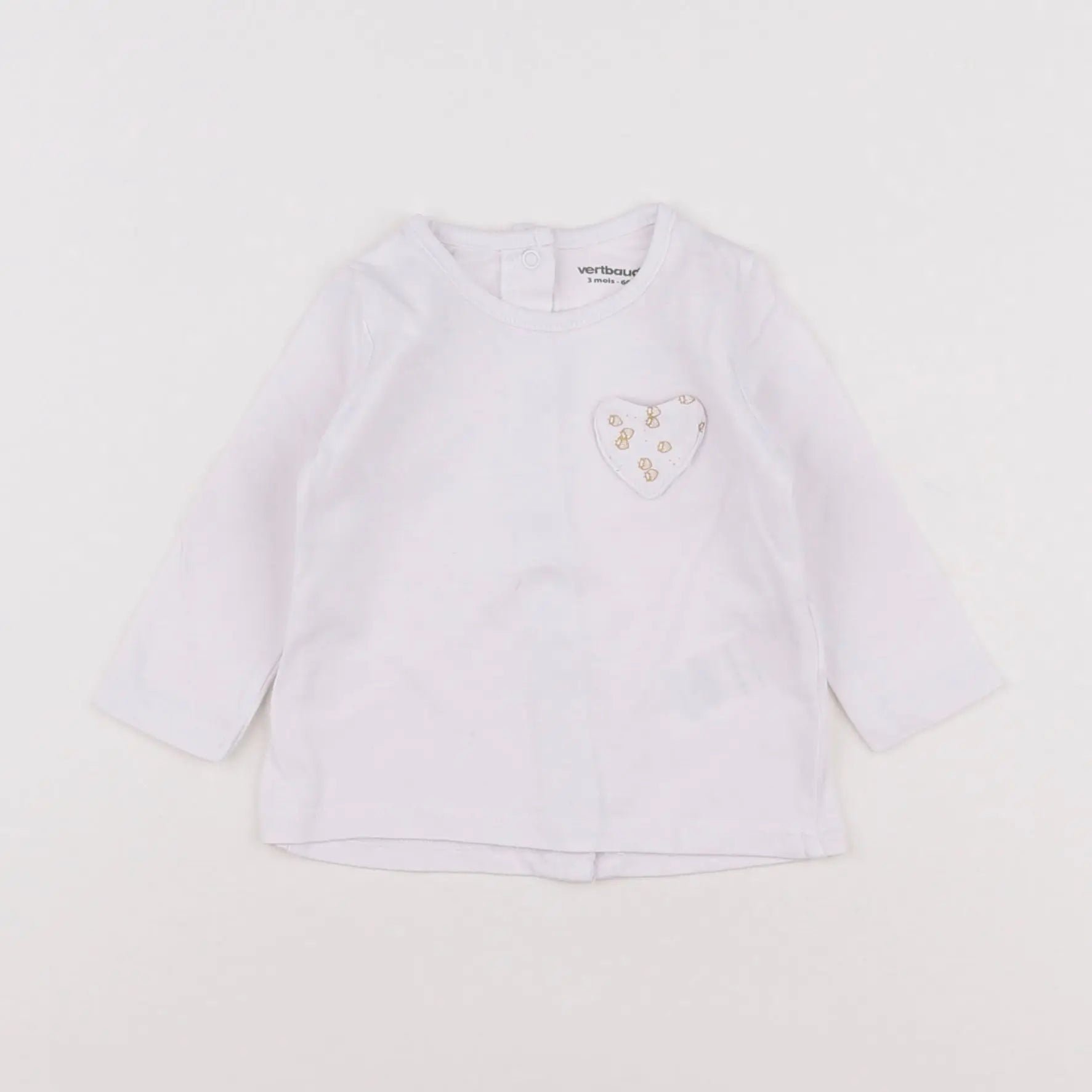 Vertbaudet - tee-shirt blanc - 3 mois
