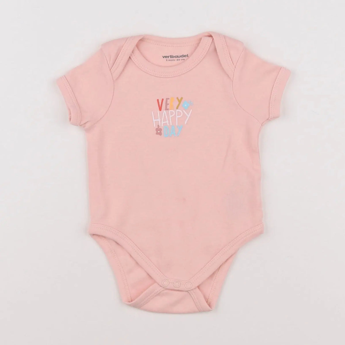 Vertbaudet - body rose - 3 mois