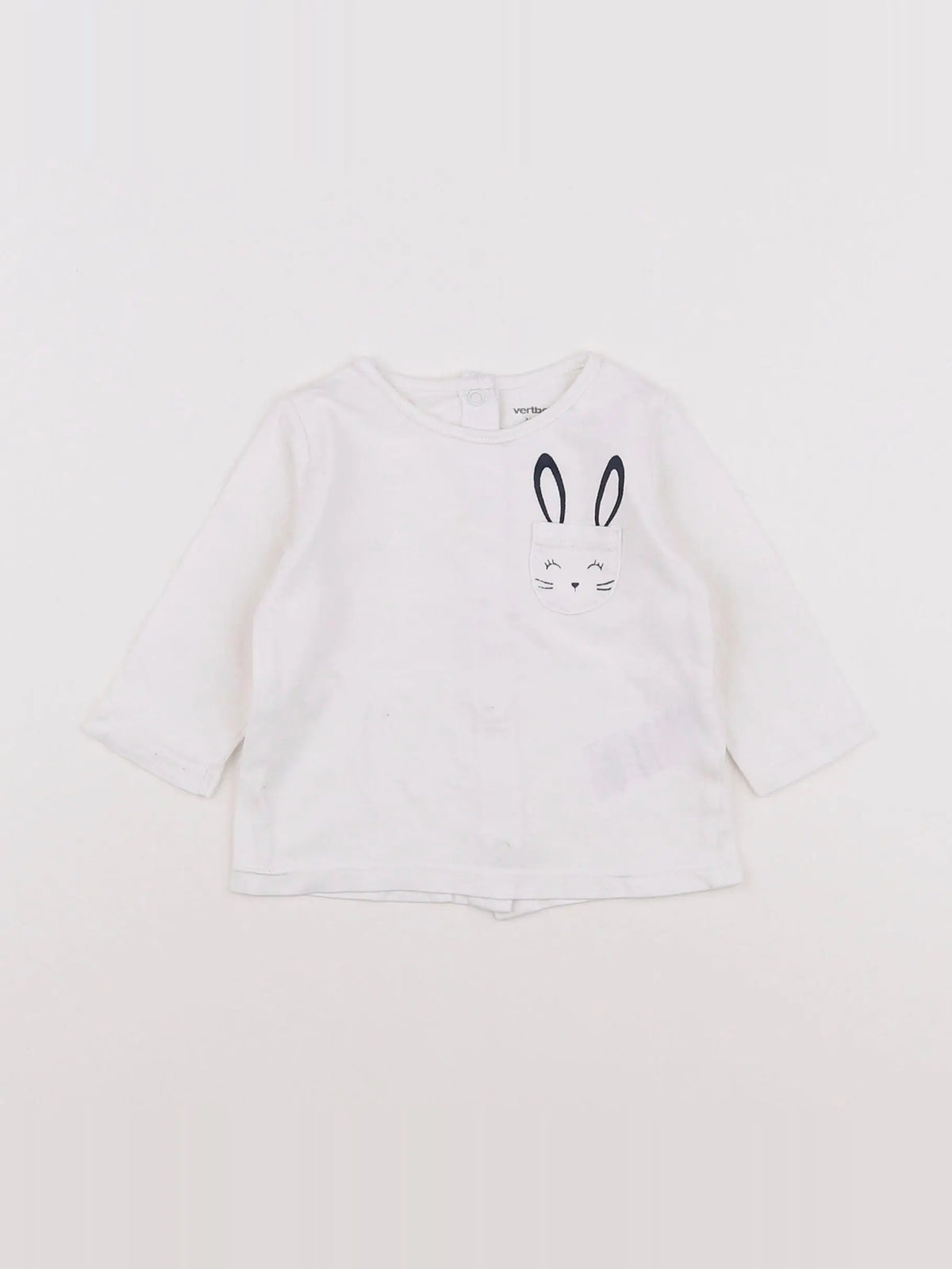 Vertbaudet - tee-shirt blanc - 3 mois