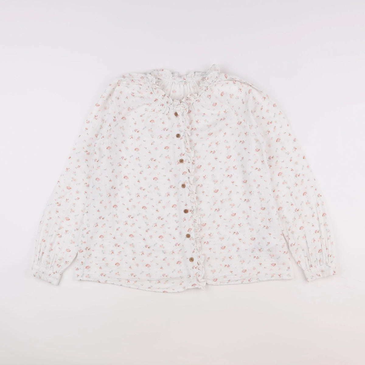Vertbaudet - blouse blanc, marron - 12 ans