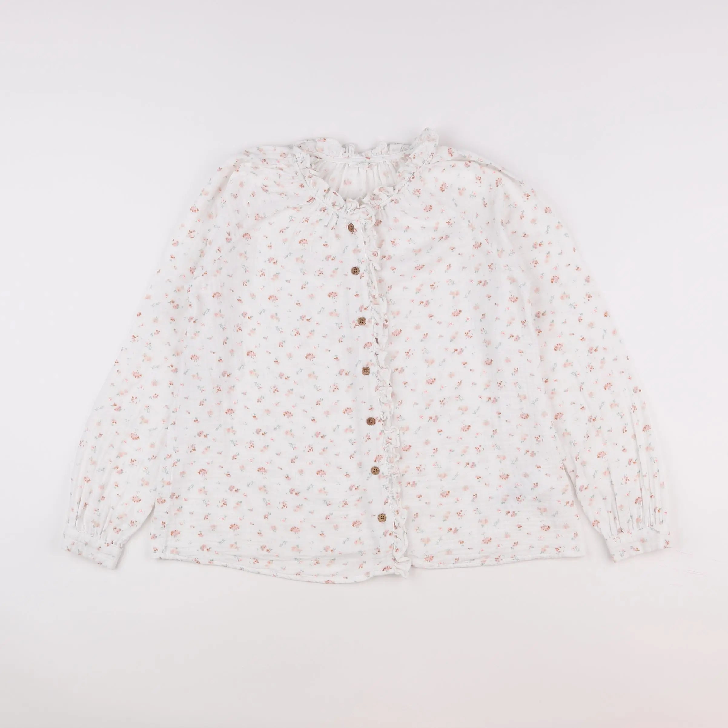 Vertbaudet - blouse blanc, marron - 12 ans