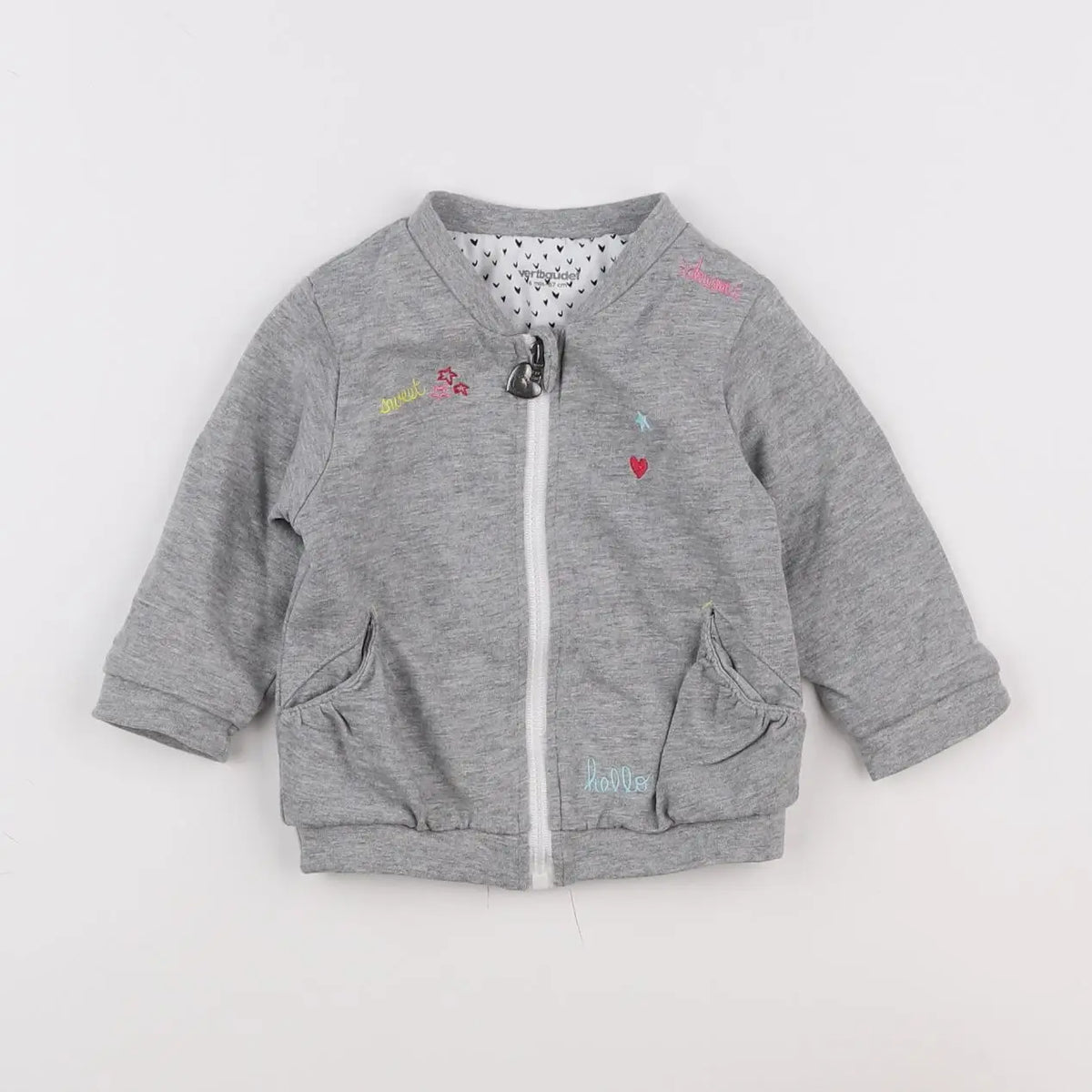 Vertbaudet - sweat gris - 6 mois