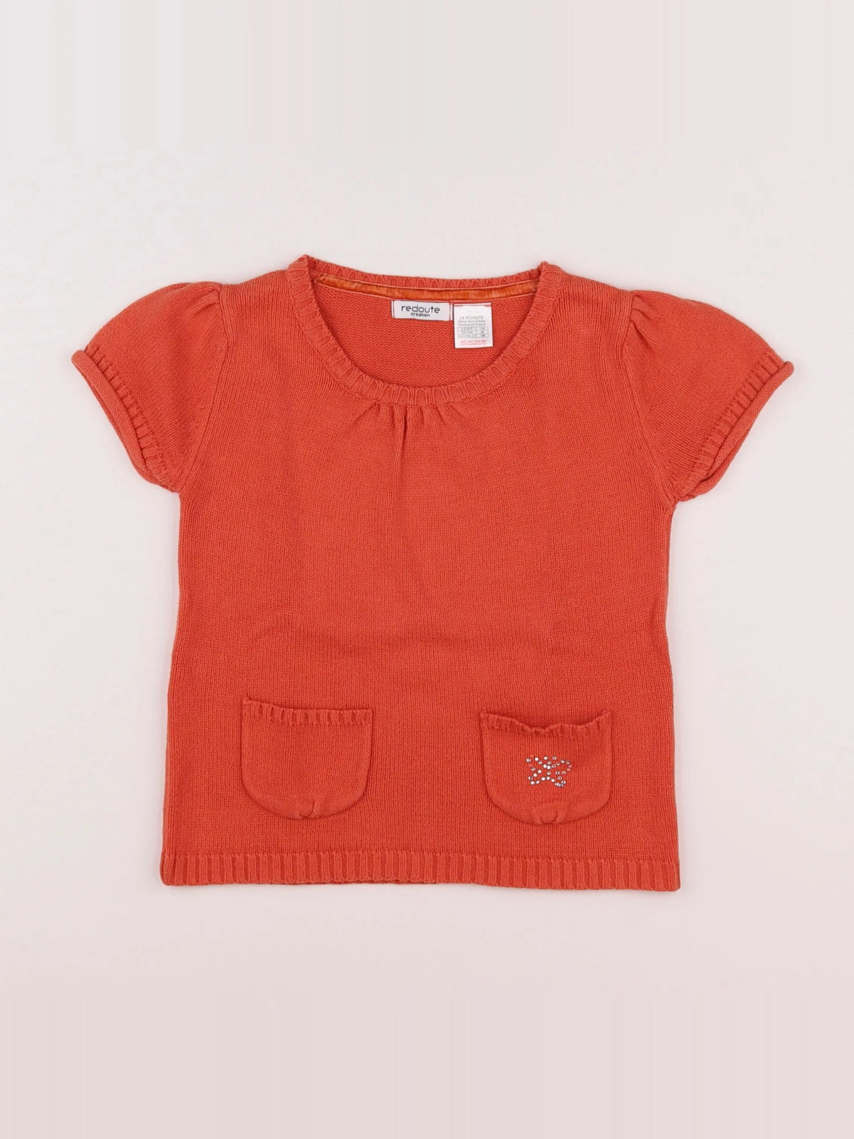 La Redoute - pull orange - 7/8 ans